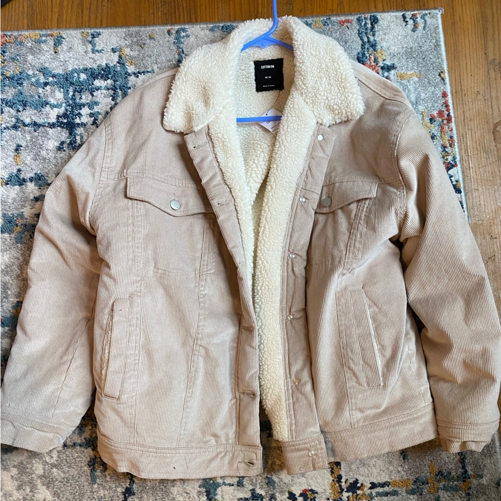 NWT Cotton On Oversized Corduroy Sherpa Jacket size Medium